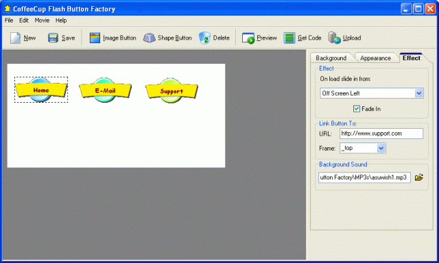 CoffeeCup Button Factory Screenshot